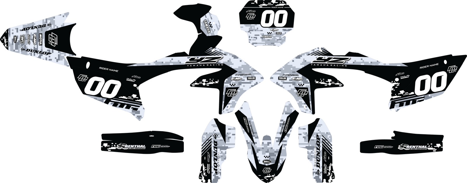 YAMAHA DIGITALE CAMOUFLAGE MG 00 GRAFISCHE KIT.