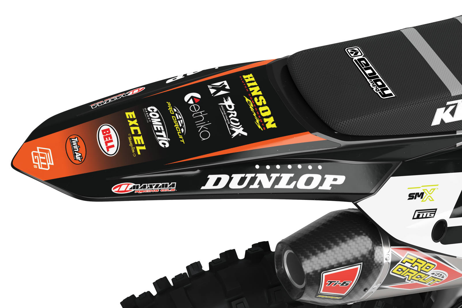 PROCIRCUIT BLACK & Orange TEAM GRAPHICS KIT.