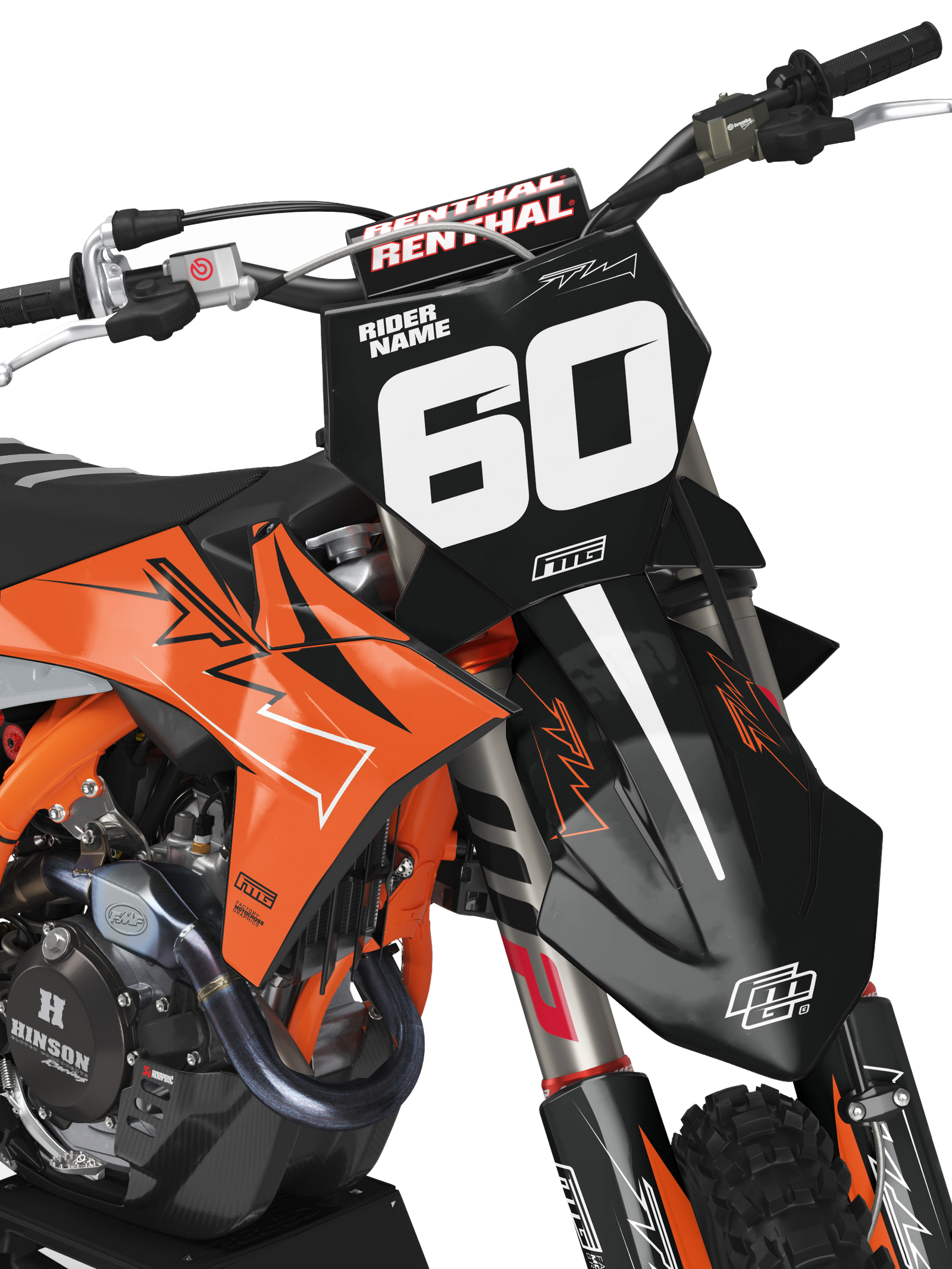 Fits KTM Arcanine Orange & Black Graphics Kit.