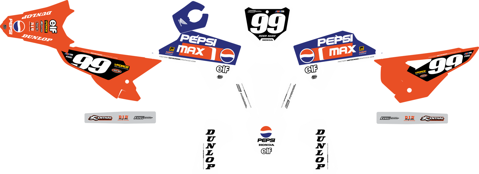 Honda CHROME CRF/CR Elf Evo Graphics Kit