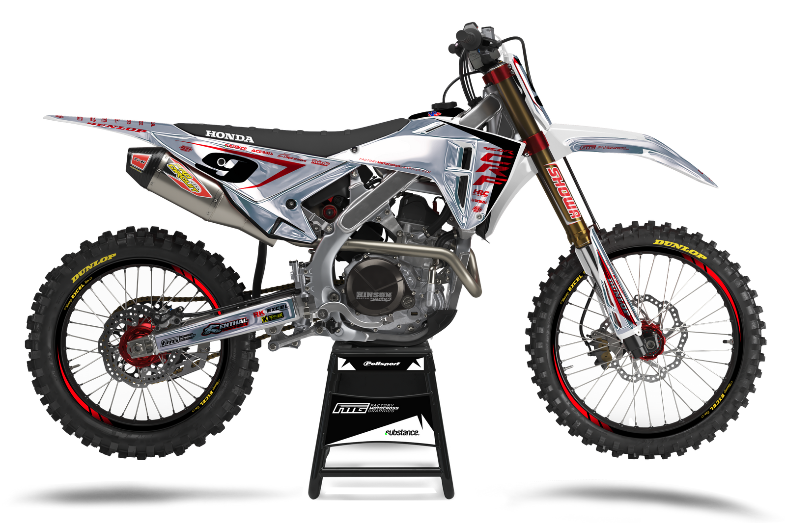 Honda Chrome Anniversary white Factory EDITION GRAPHICS KIT