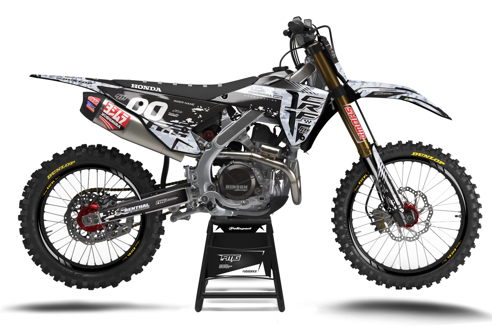 Kit graphique camouflage numérique Honda CRF / CR.