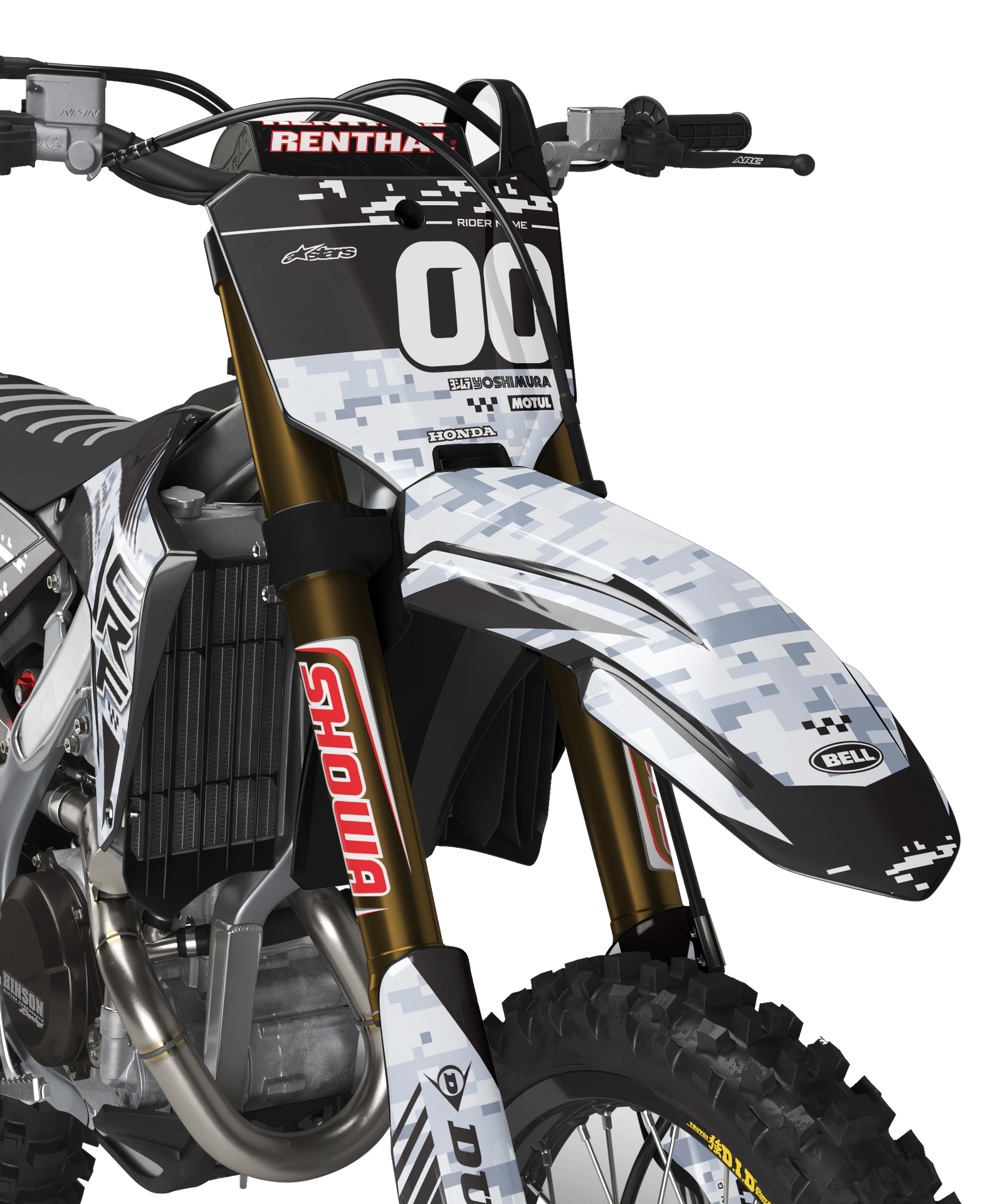 Kit graphique camouflage numérique Honda CRF / CR.