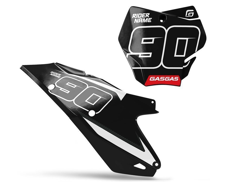 Black GAS GAS MX Number Plates