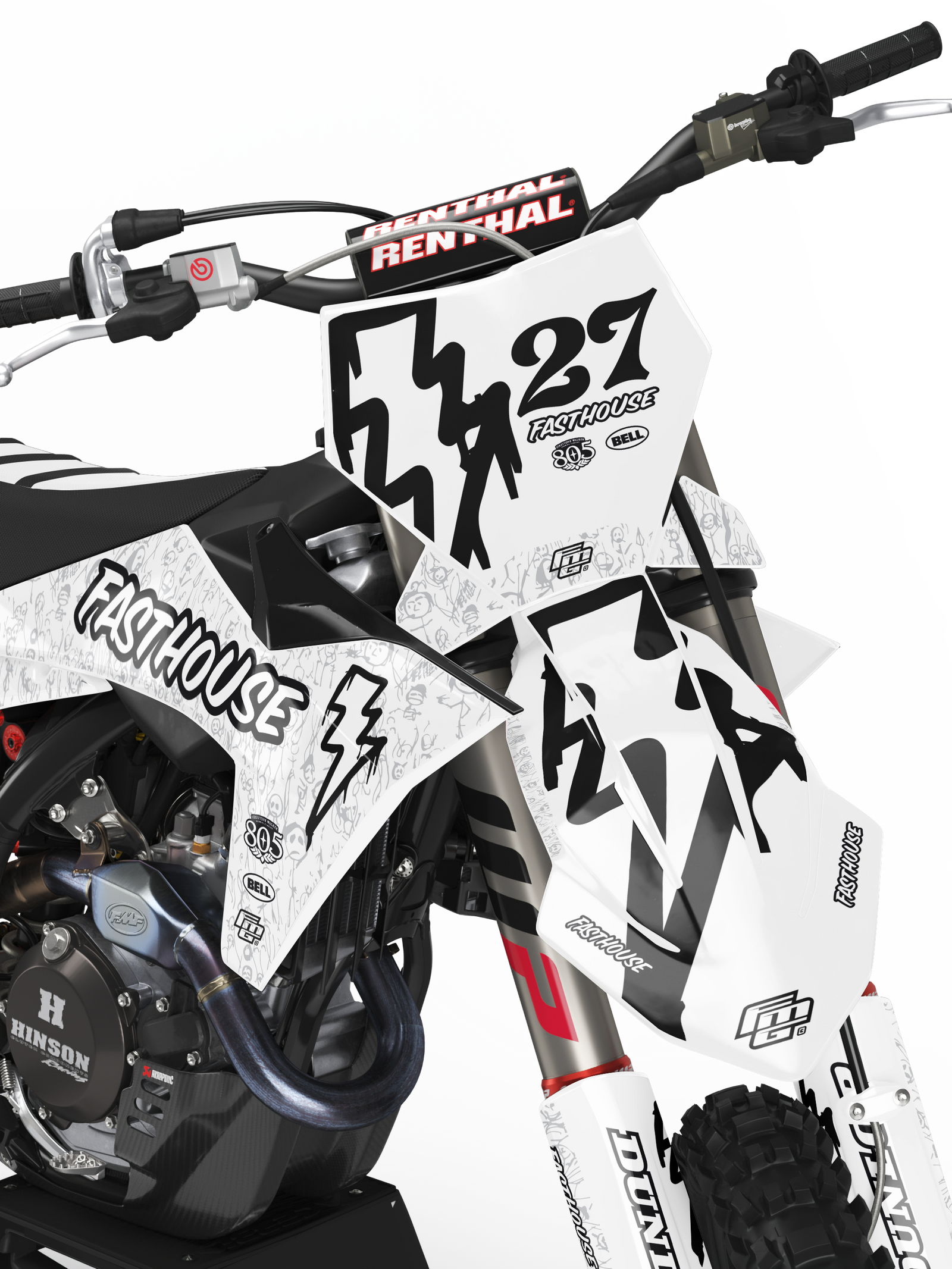 Fits KTM Fasthouse White Mayhem Factory Graphics Kit