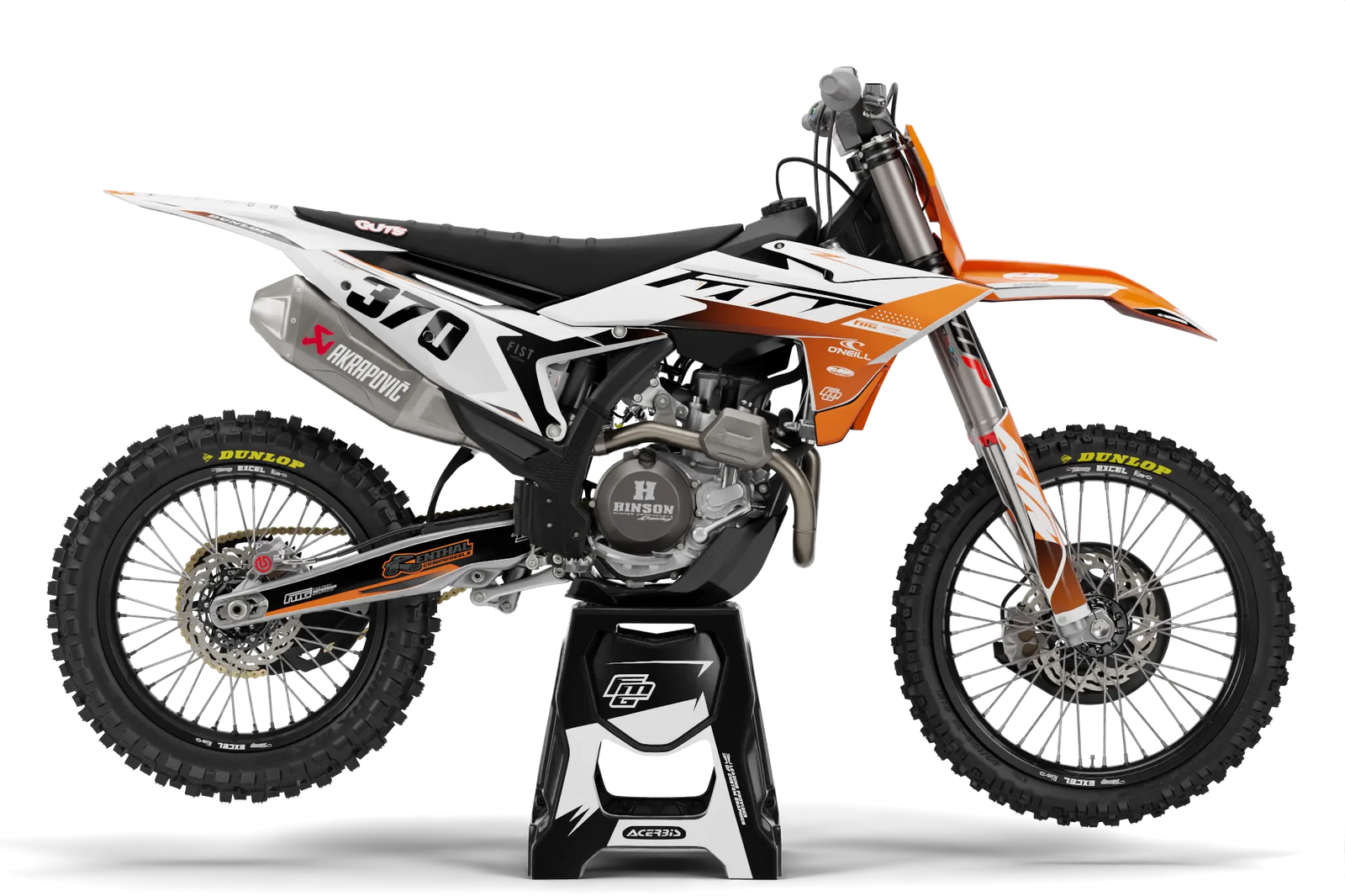 Past op KTM SX / SXF Witte ontstekingsgraphicskit