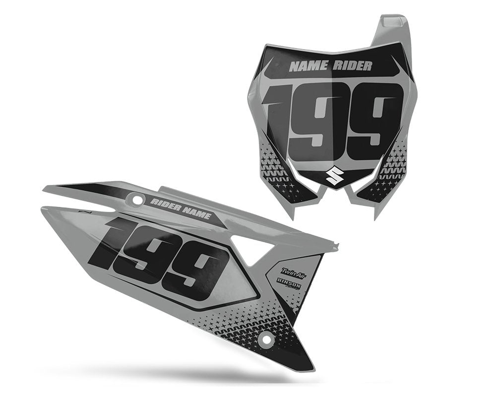 Grey Motocross Number Plate Decals