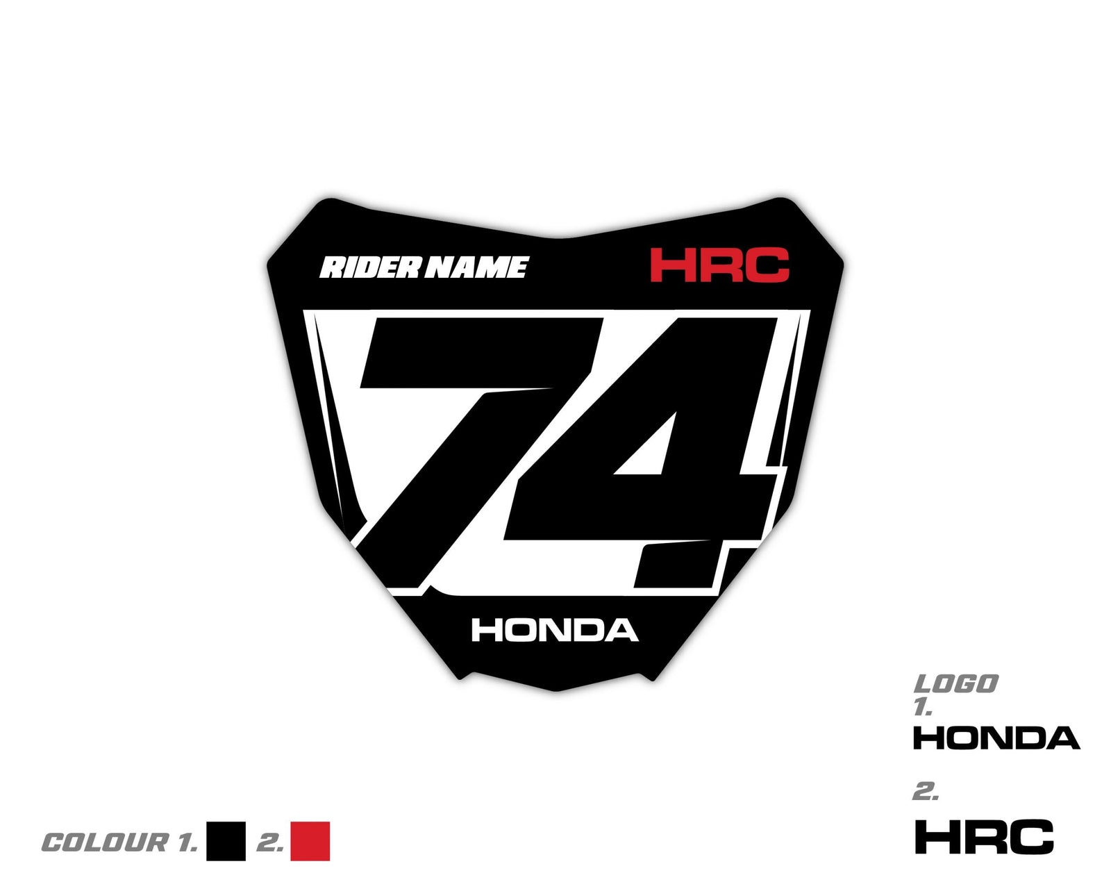 Custom Honda Front Plate Decal