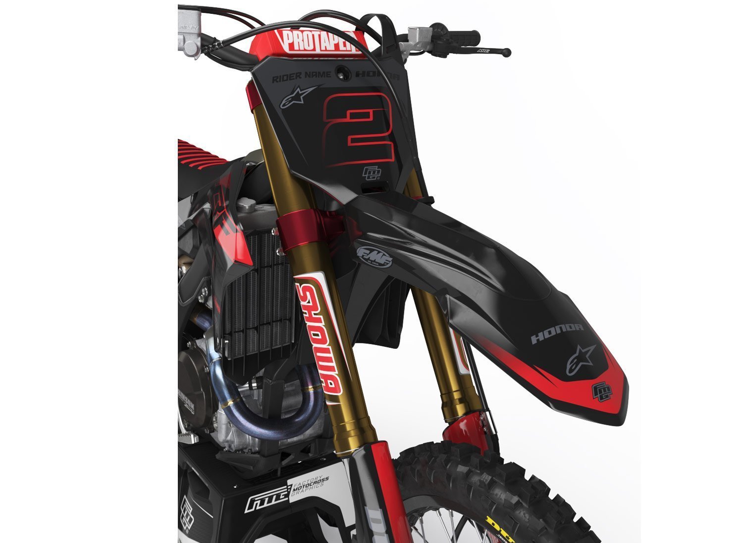 Honda CRF/CR Black Stealth Graphics Kit