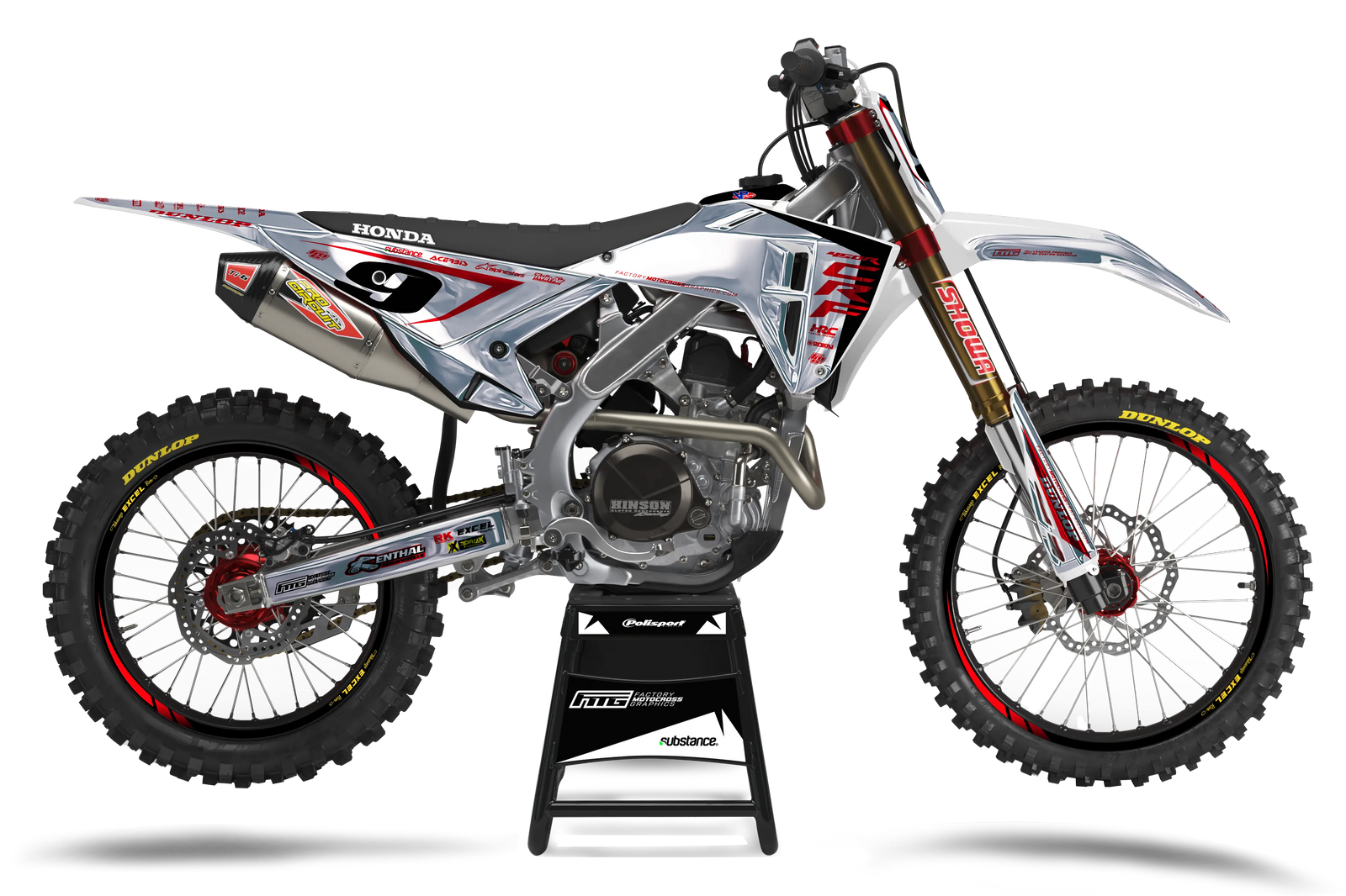 Honda 2025 Chrome Anniversary witte Factory EDITION GRAFISCHE KIT.