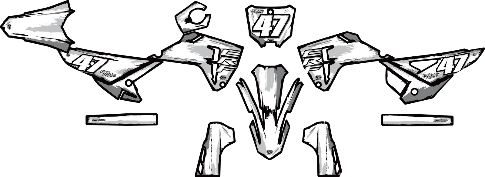 Honda TOON BLACK & WHITE GRAPHICS KIT