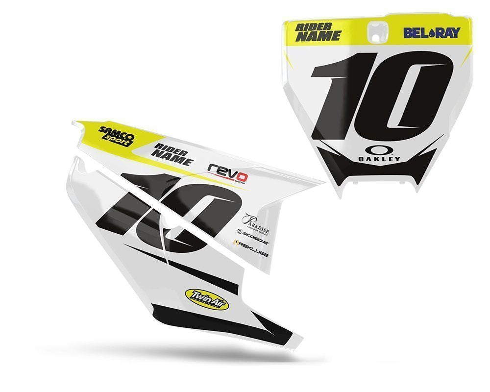 Husqvarna Custom Yellow Number Board Decals