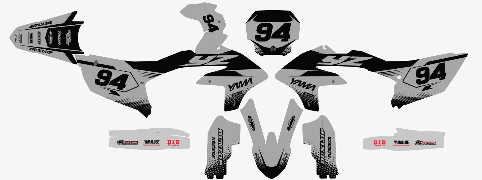 Kit graphique de course Yamaha Grey