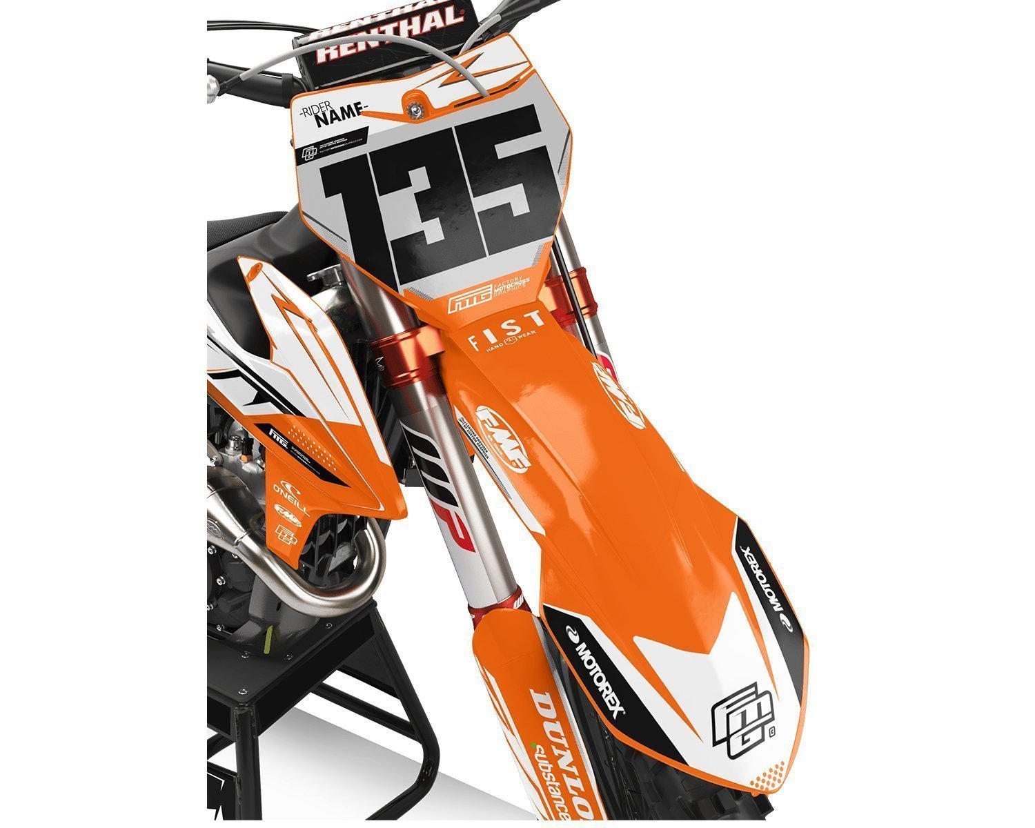 Past op KTM SX / SXF Witte ontstekingsgraphicskit