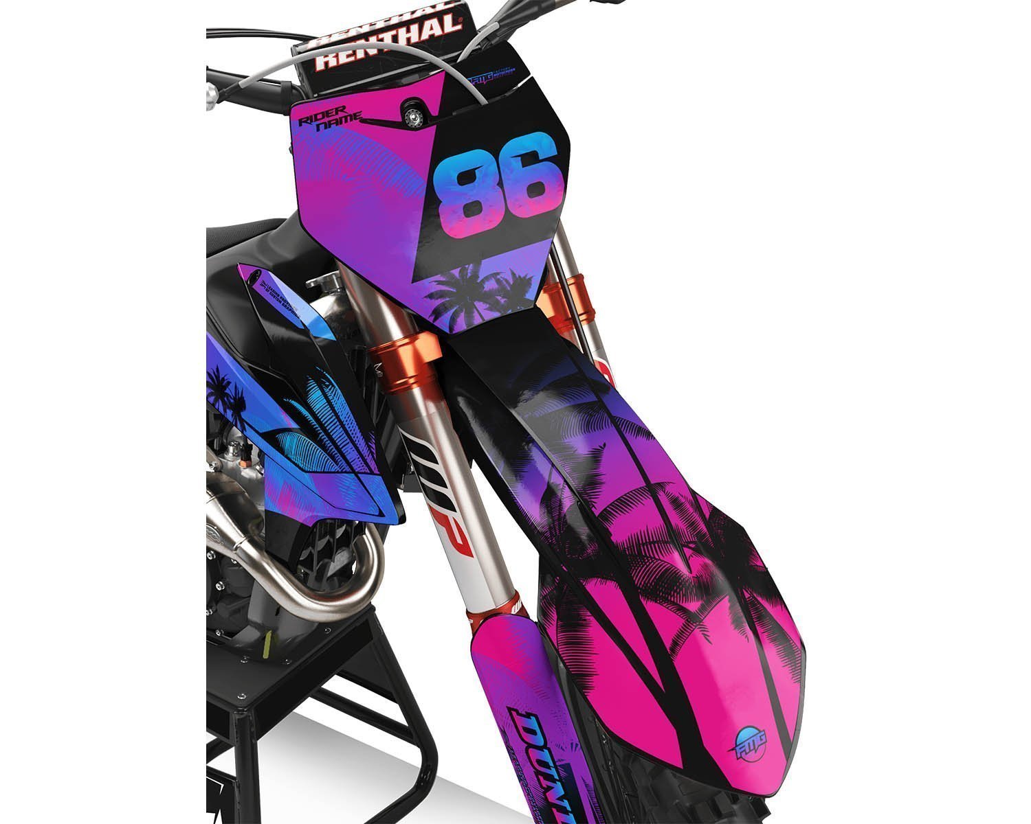 Fits KTM SX / SXF Black Palm Graphics Kit