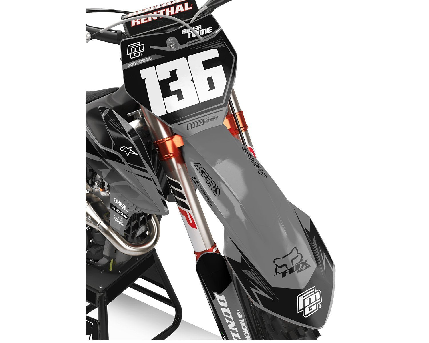 Fits KTM SX / SXF Grey Vision Graphics Kit