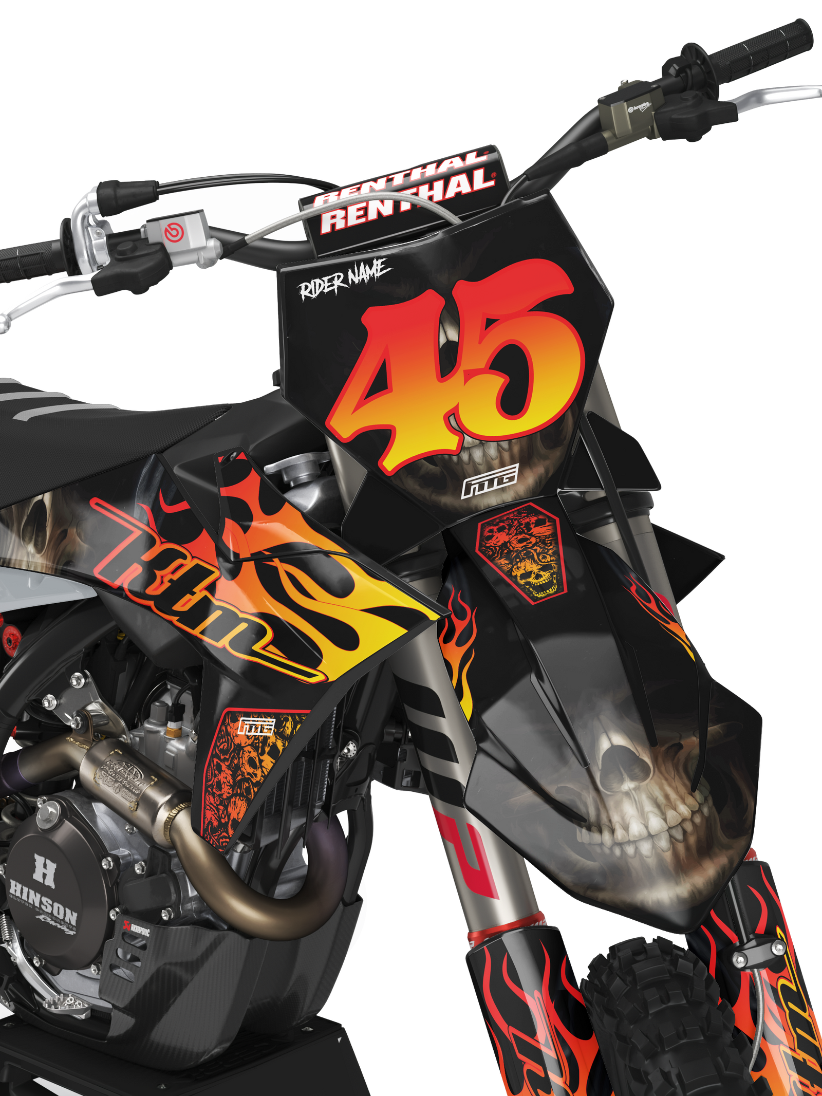 Convient au kit graphique KTM Sculls Flames & Thunder.