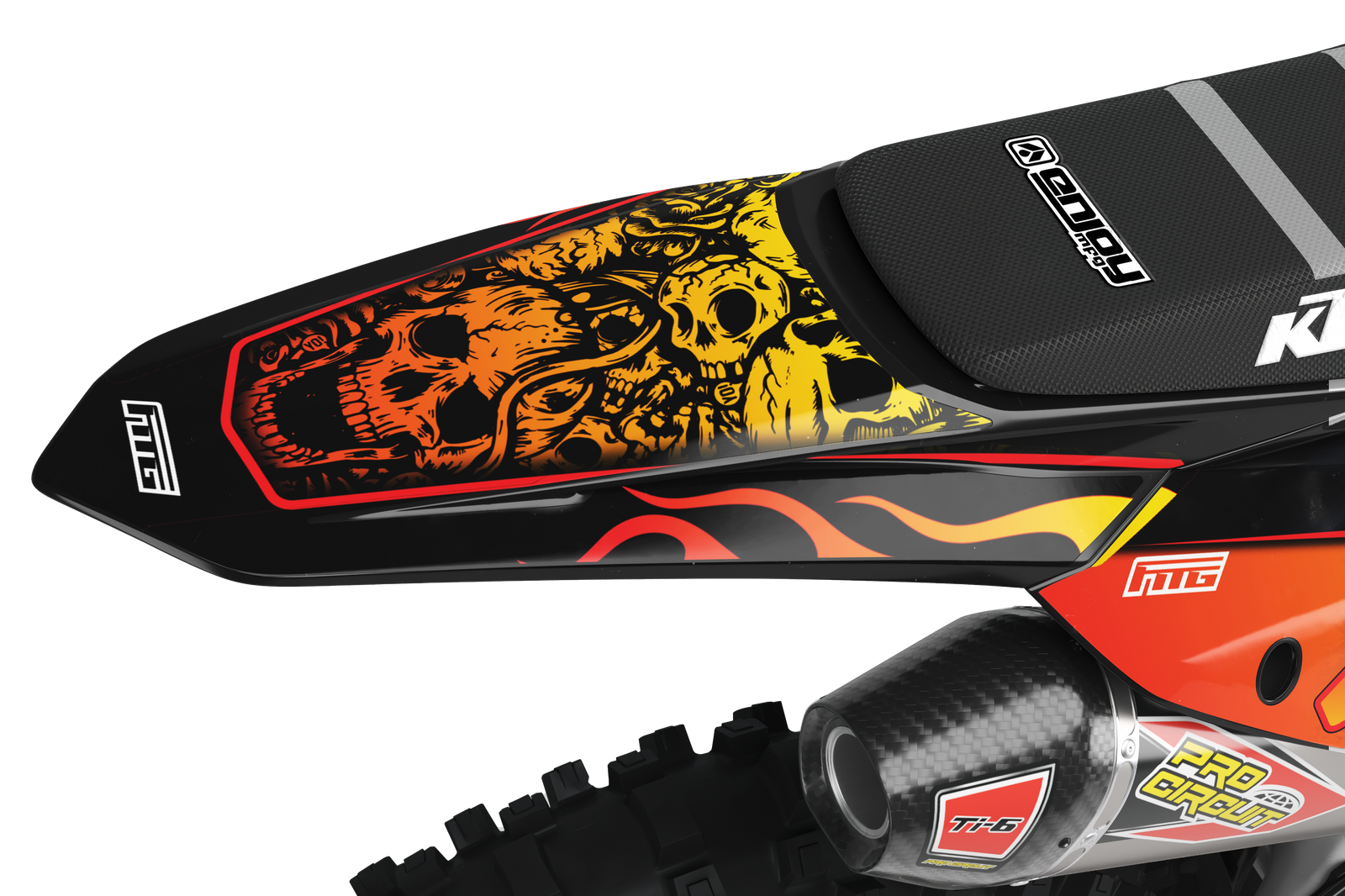 Convient au kit graphique KTM Sculls Flames & Thunder.