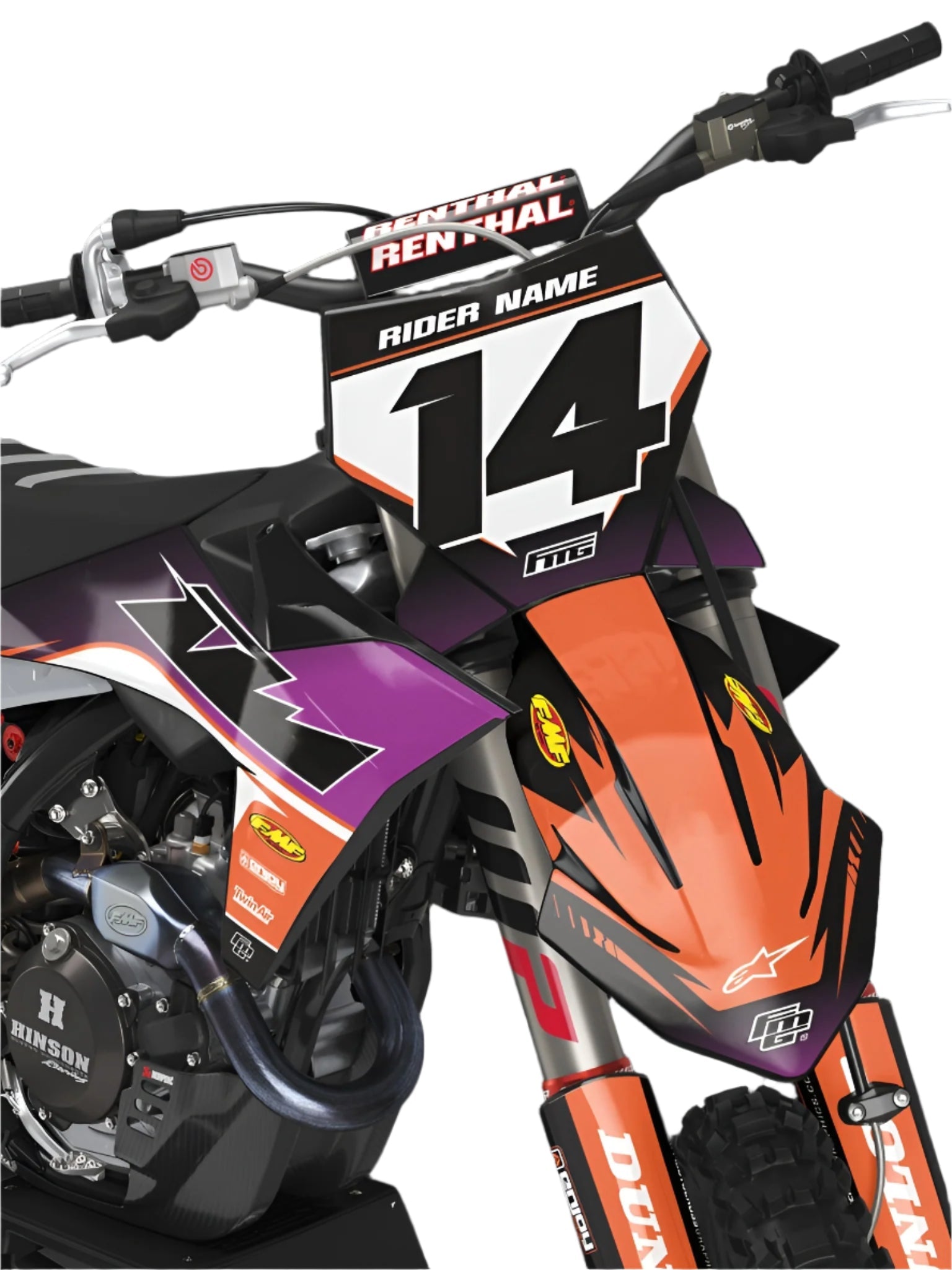 Fits KTM Velocity Purple Black & Orange Graphics Kit