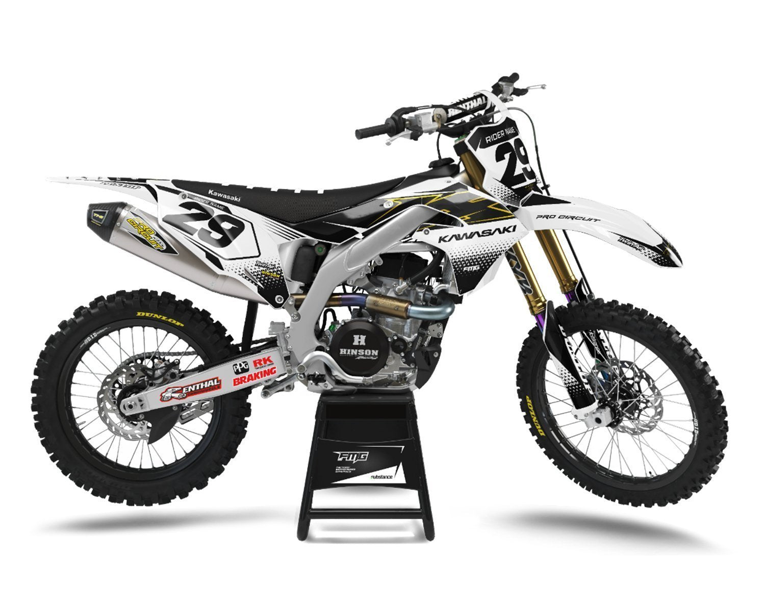 White Kawasaki Decal Kit