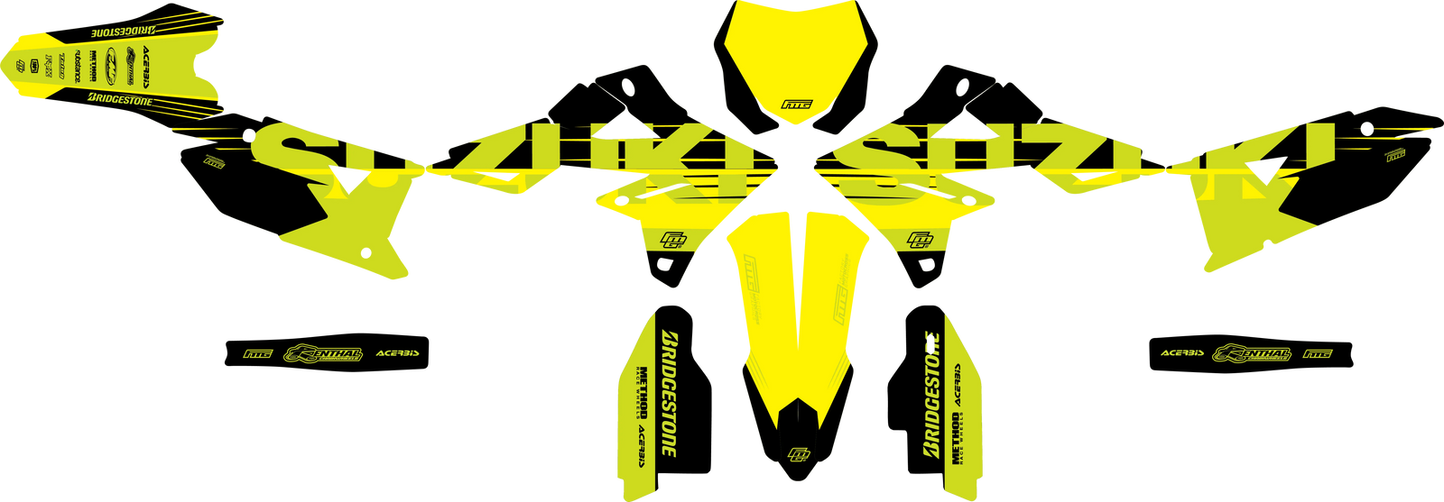 Suzuki Fluorescent FMG Graphics Kit