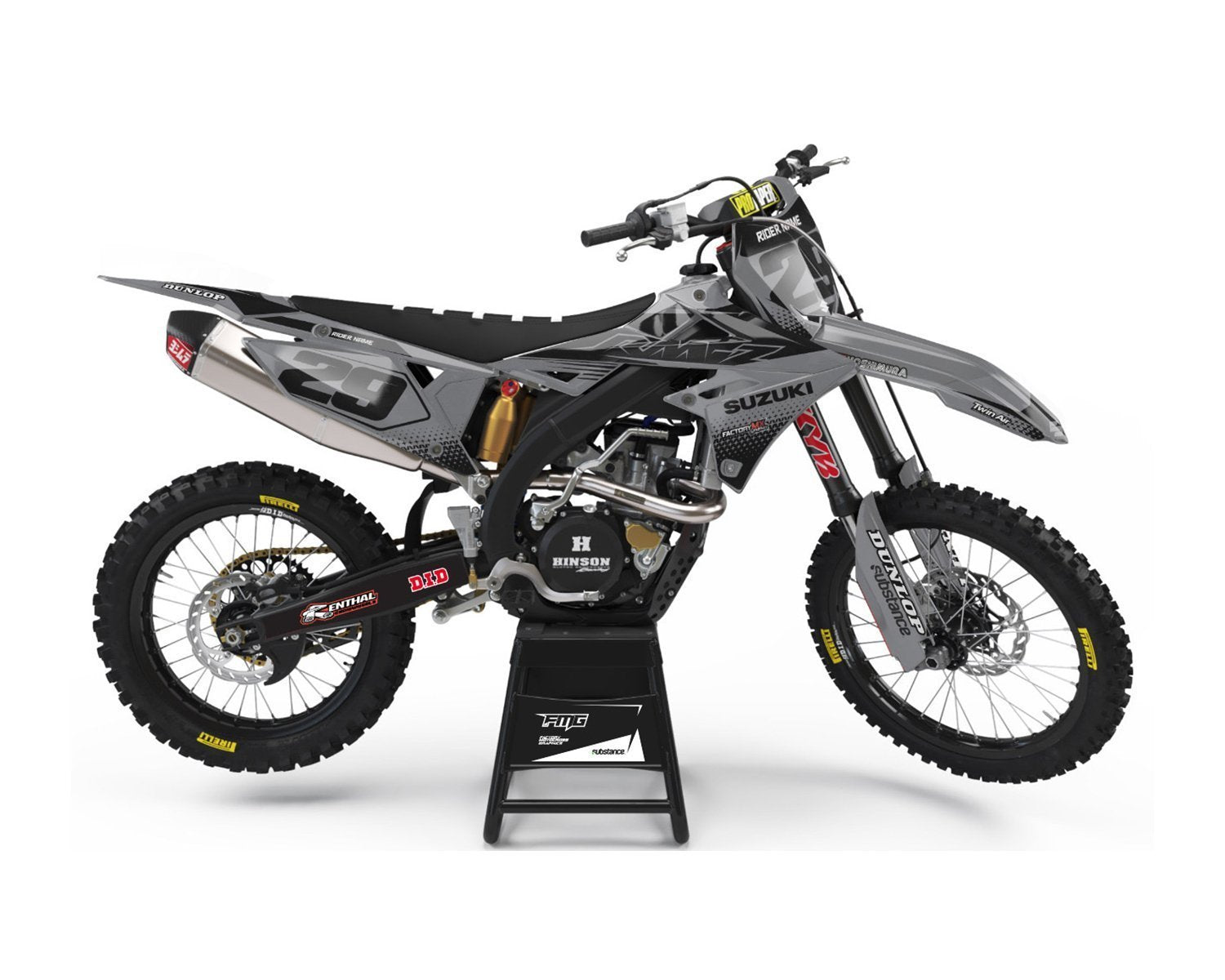 Custom Grey Suzuki Decals