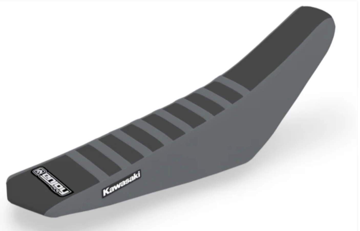 Geniet van Kawasaki Grey Ribbed Black Grey Seat Cover