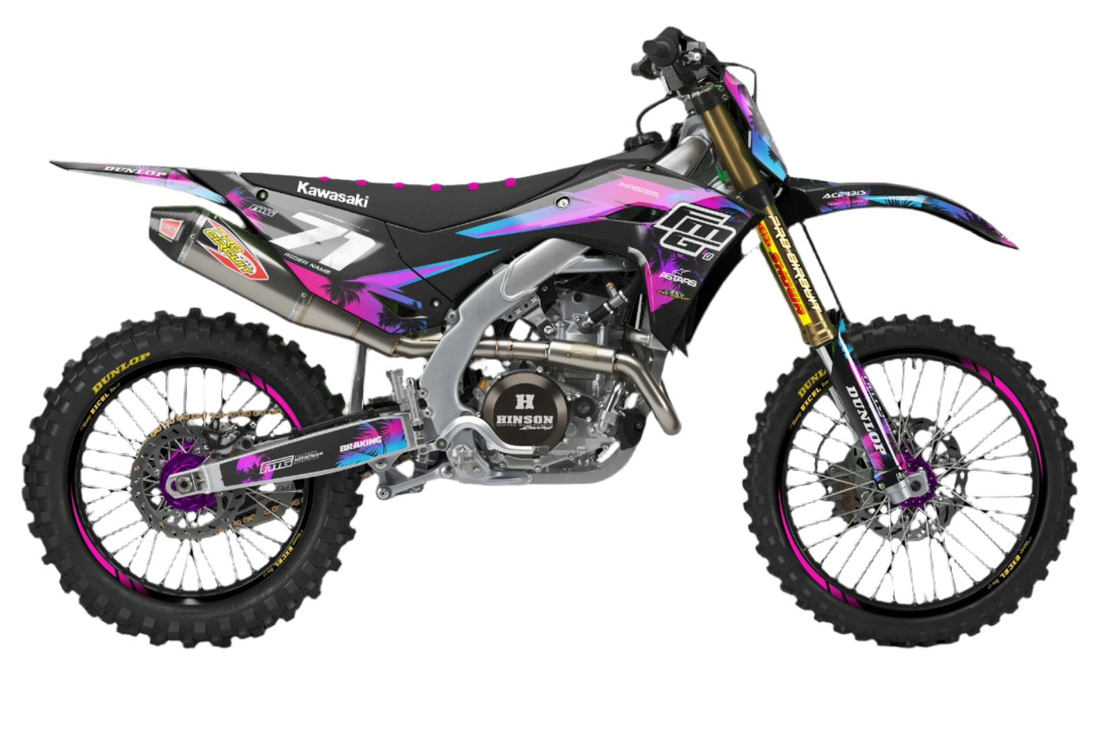 Kawasaki Black Palm Graphics Kit