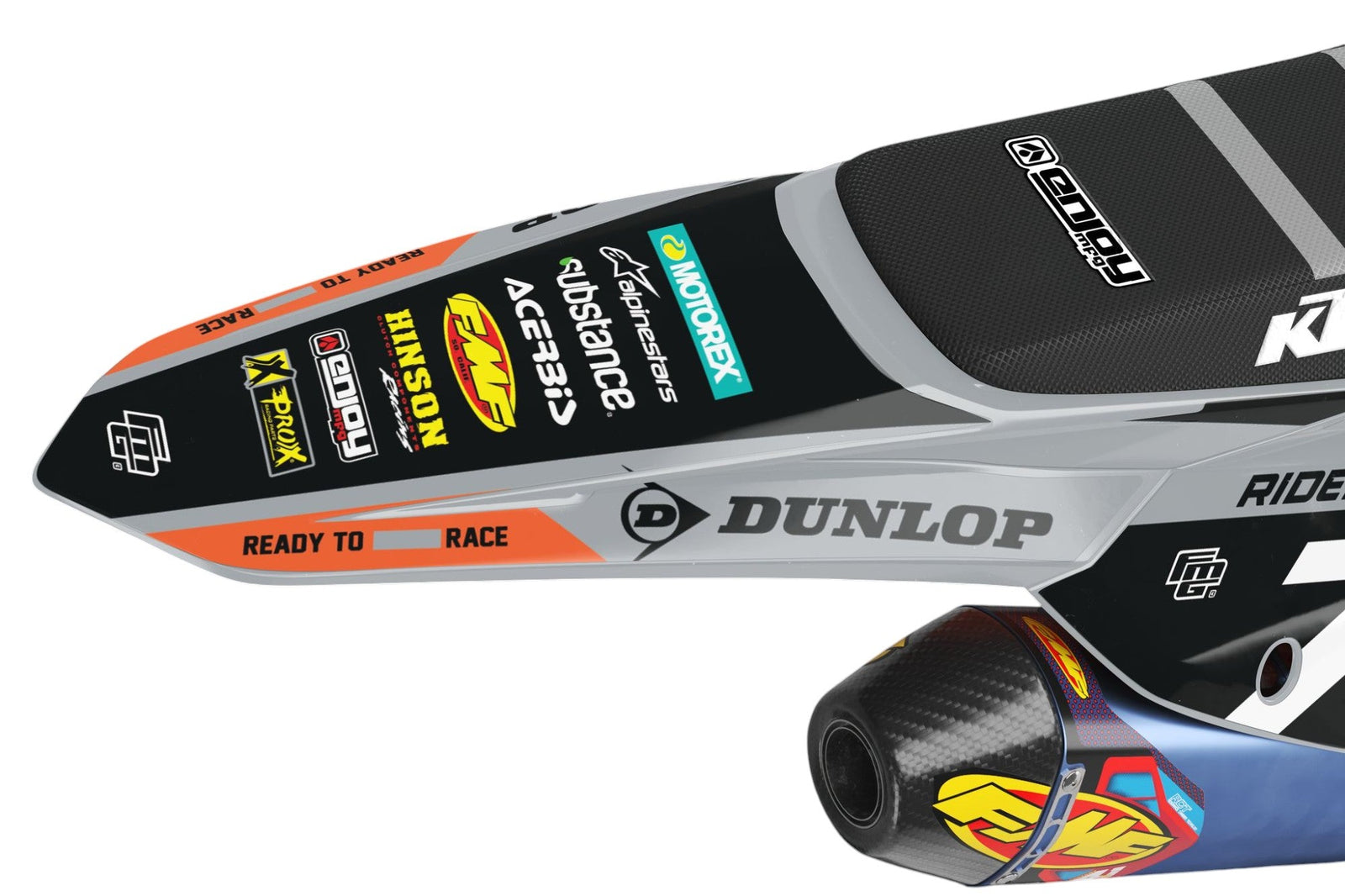 Fits KTMVelocity Grey Black & Orange Graphics Kit