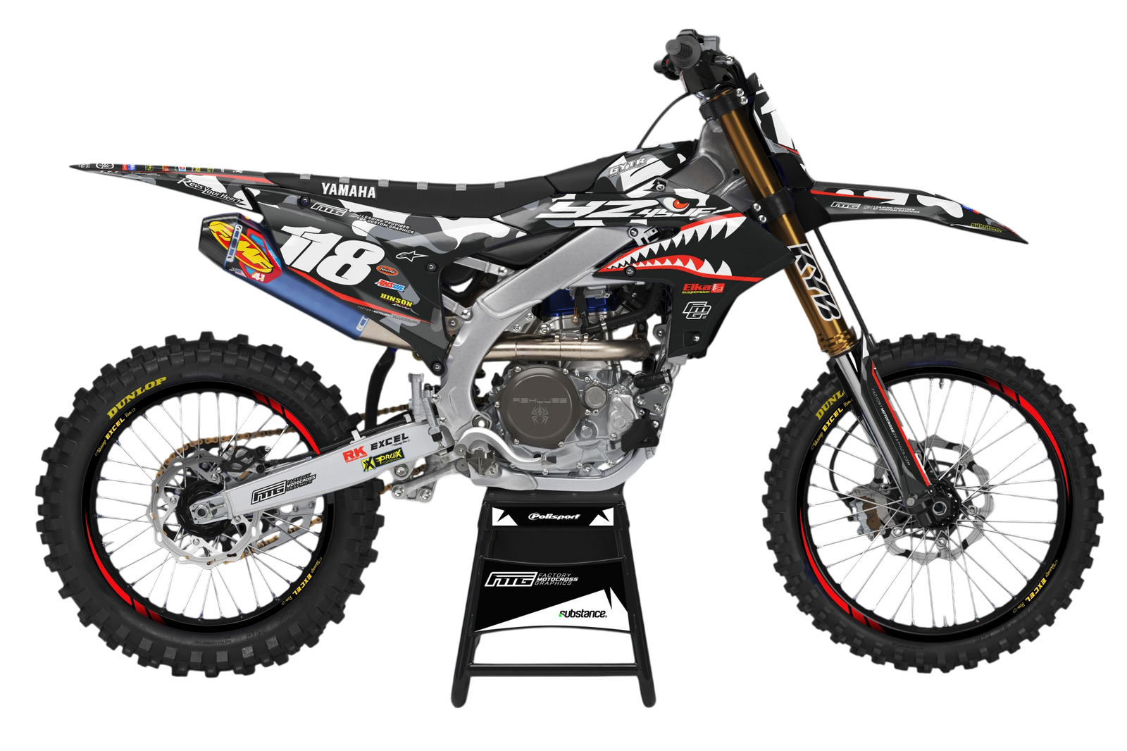 Yamaha Shark Mouth CAMOUFLAGE GRAFIEKSET.