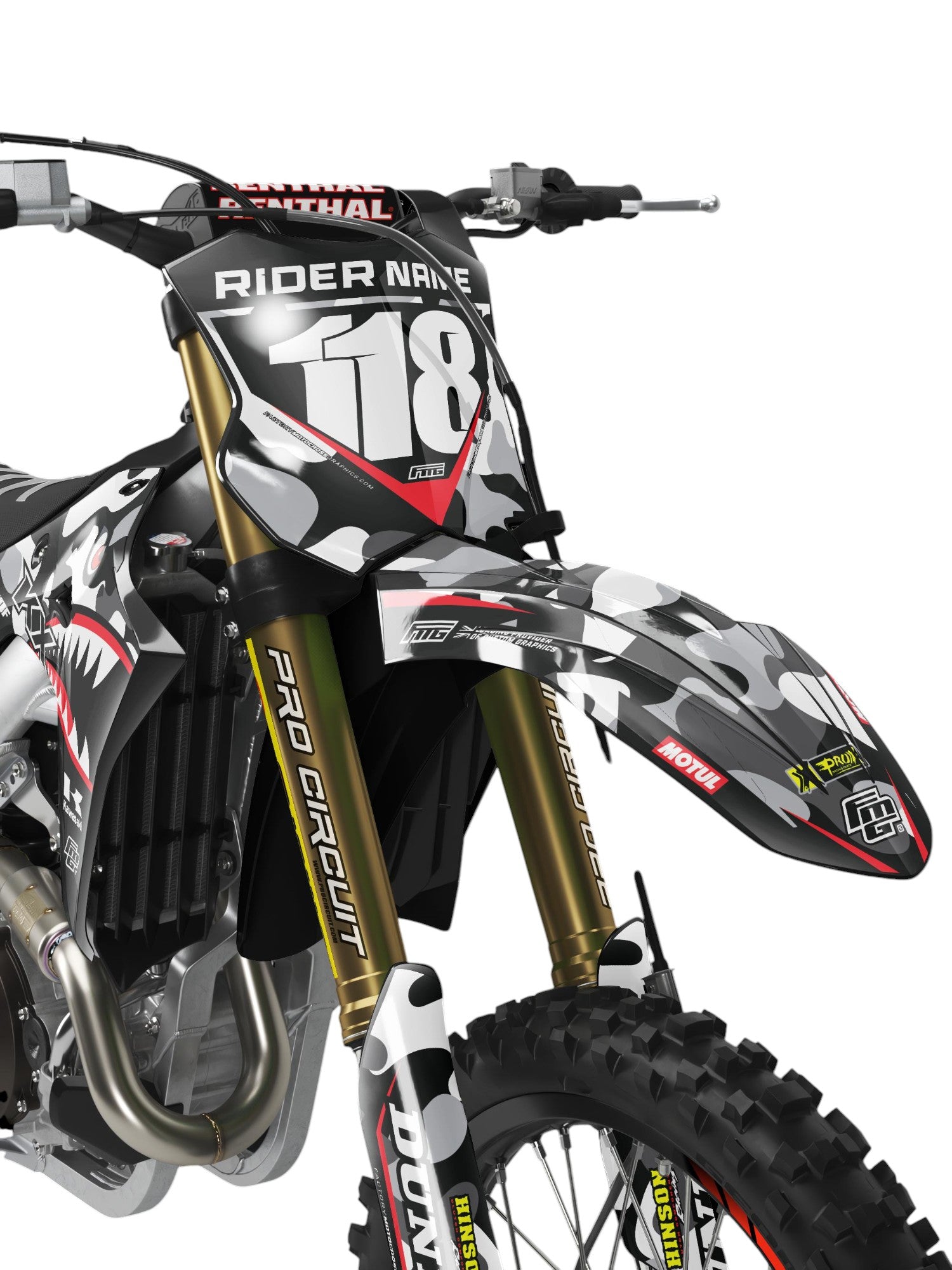 KAWASAKI Shark Mouth CAMOUFLAGE GRAPHICS KIT.