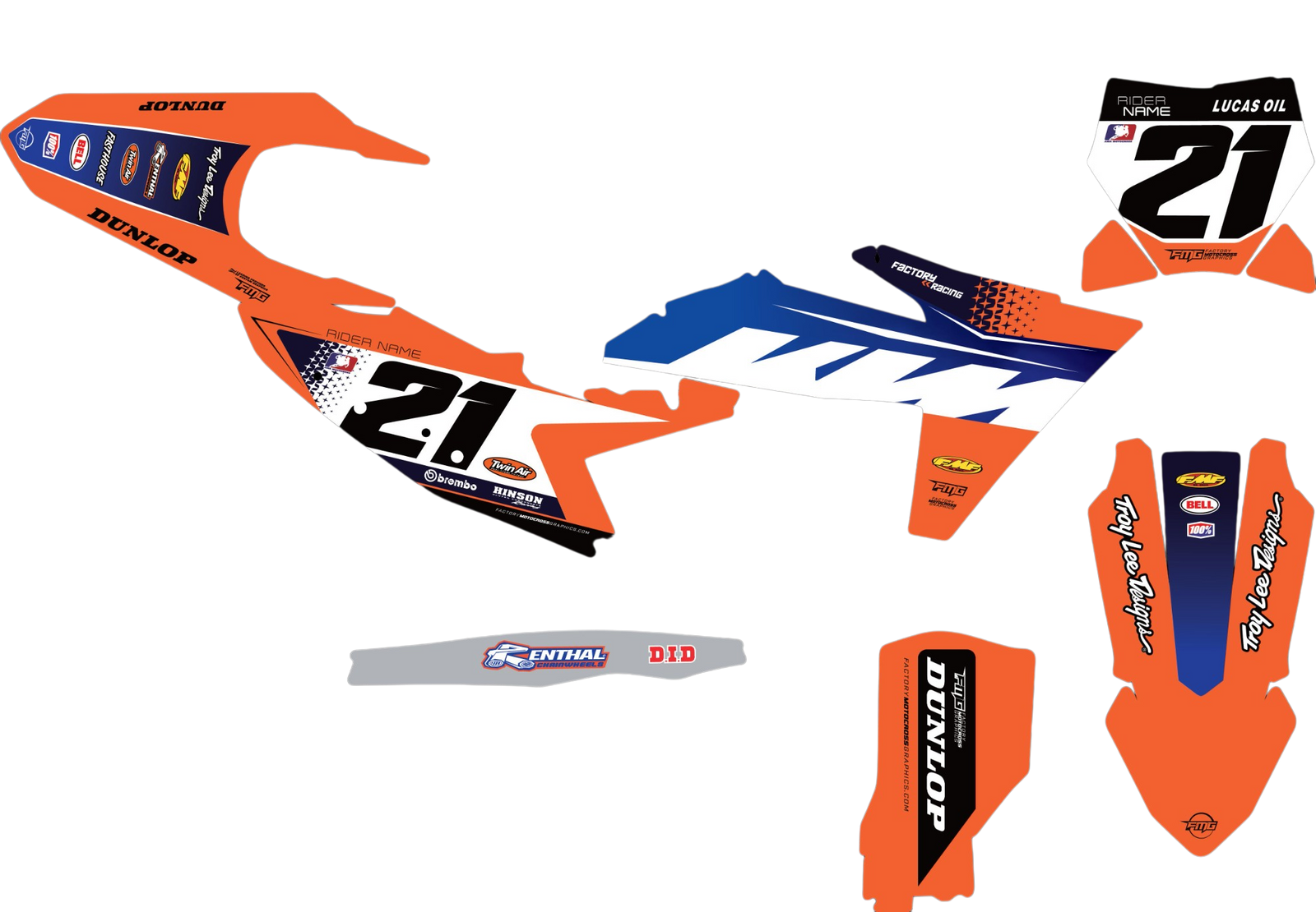 Fits KTM SX / SXF Orange Fuse Graphics Kit