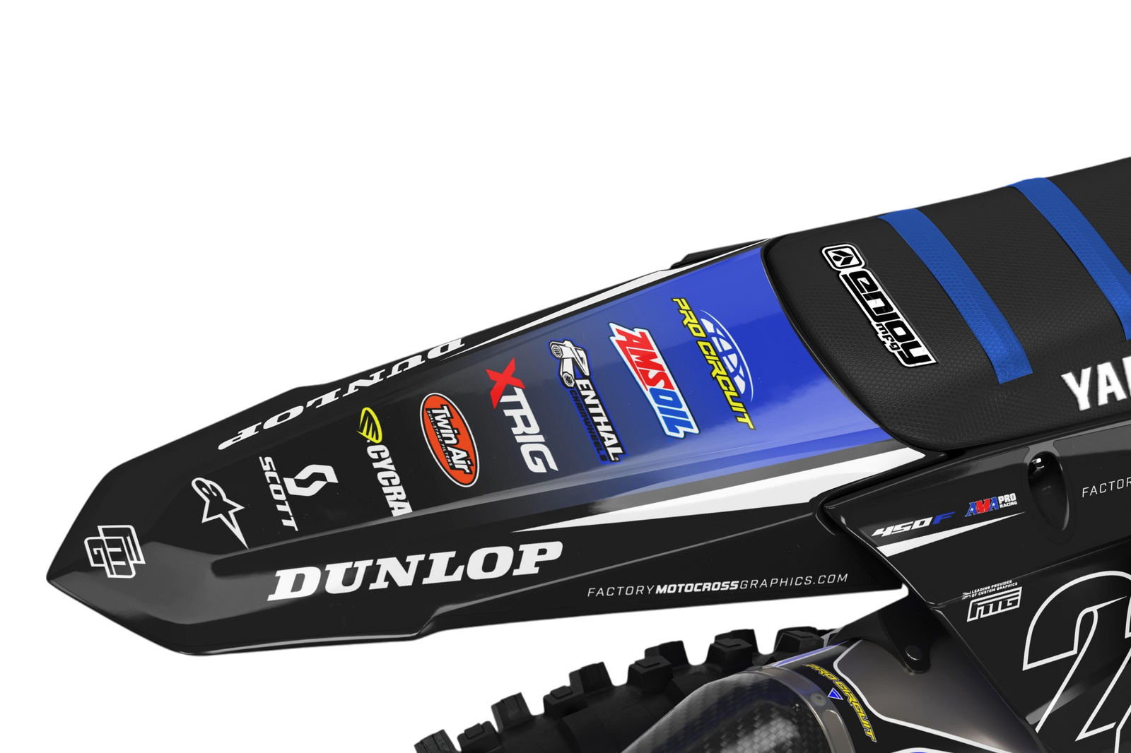 YAMAHA Team FMG Zwarte Graphics Kit.