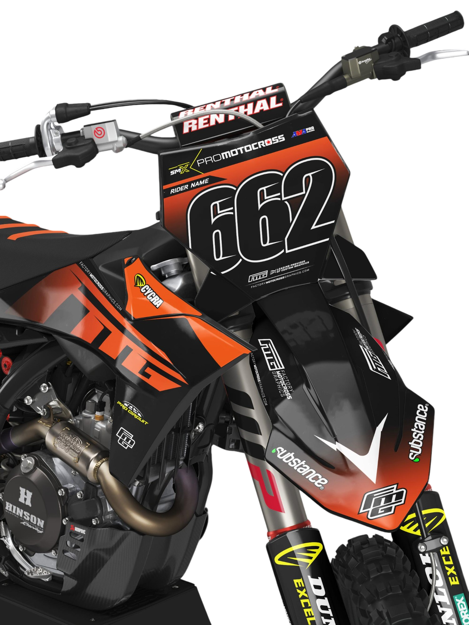 Geschikt voor KTM Team FMG Black Graphics Kit.