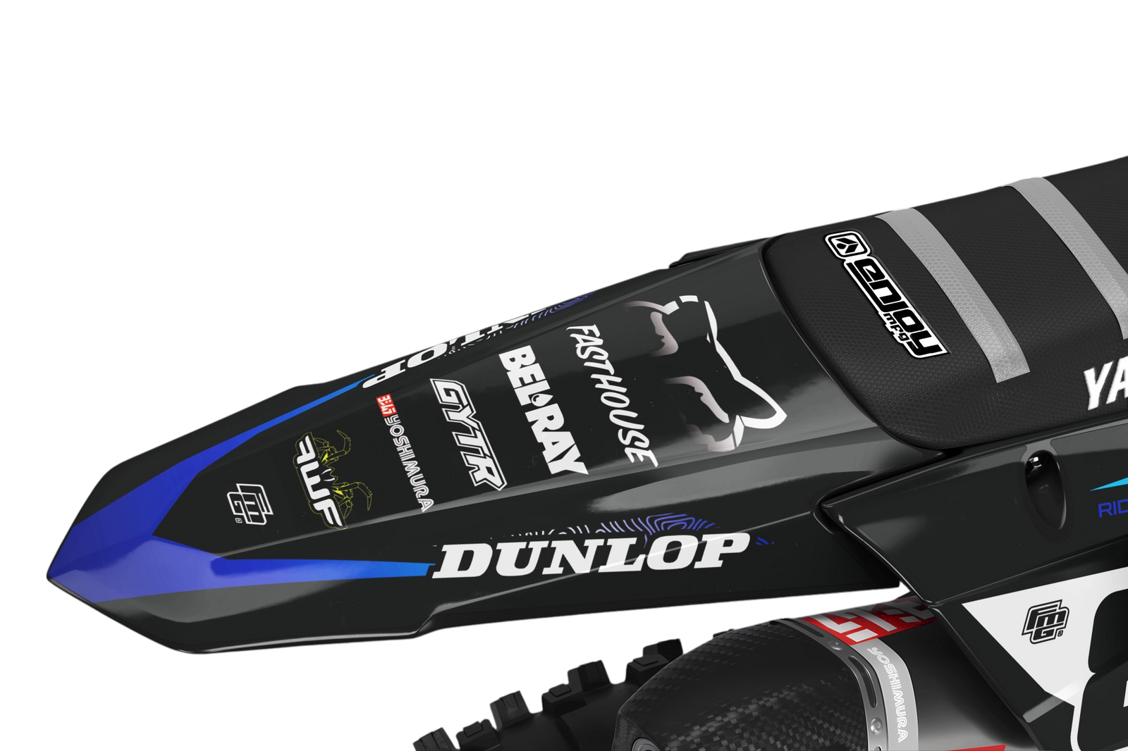 KIT GRAPHIQUE YAMAHA FASTHOUSE NOIR ET BLEU.