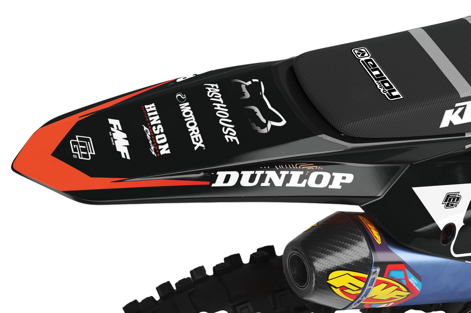 FASTHOUSE Past op KTM Oranje & Zwarte GRAPHICS KIT.