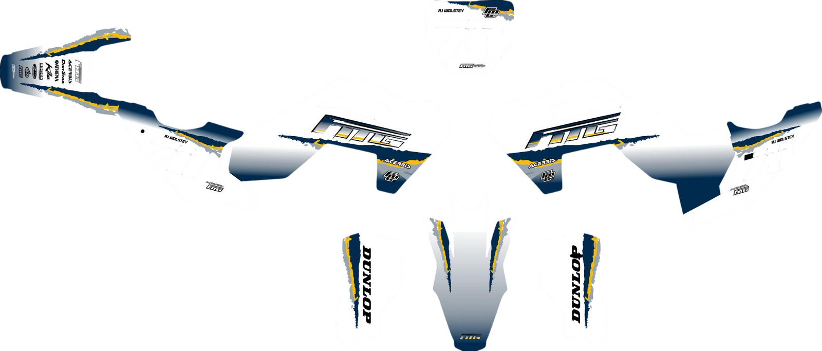 HUSOVARNA FMG Team Acerbis Wit FABRIEK GRAPHICS KIT