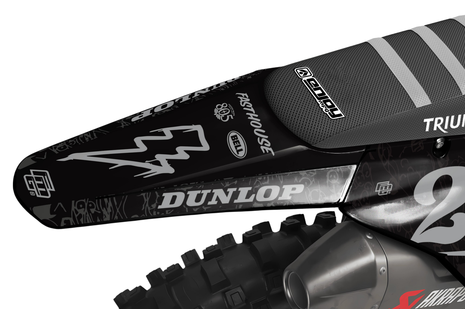 TRIUMPH FASTHOUSE DOODLE Black VI GRAPHICS KIT. TF FACTORY MOTOCROSS GRAPHICS