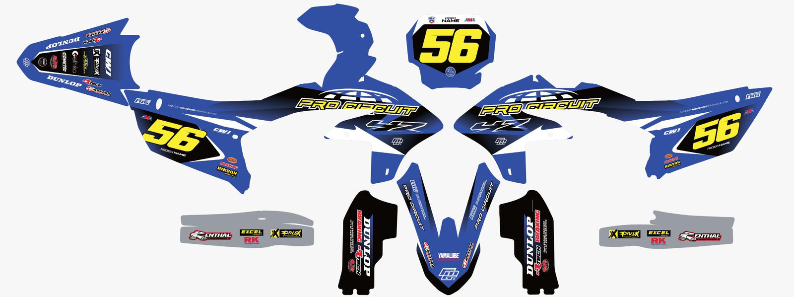 Yamaha Pro Circuit Factory Graphics Kit