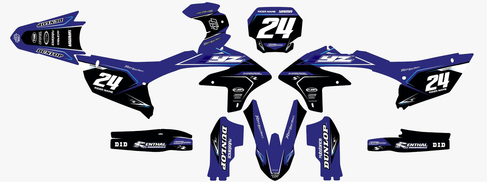 Yamaha Blue Vital Graphics Kit