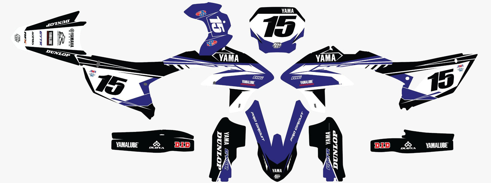 Yamaha Strike Blue Graphics Kit