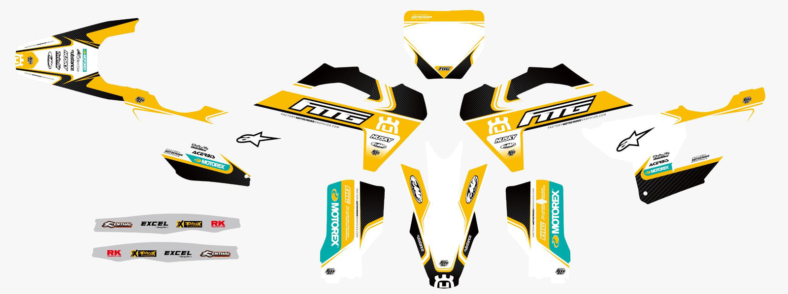 Husqvarna Carbon White & Gold Graphics Kit