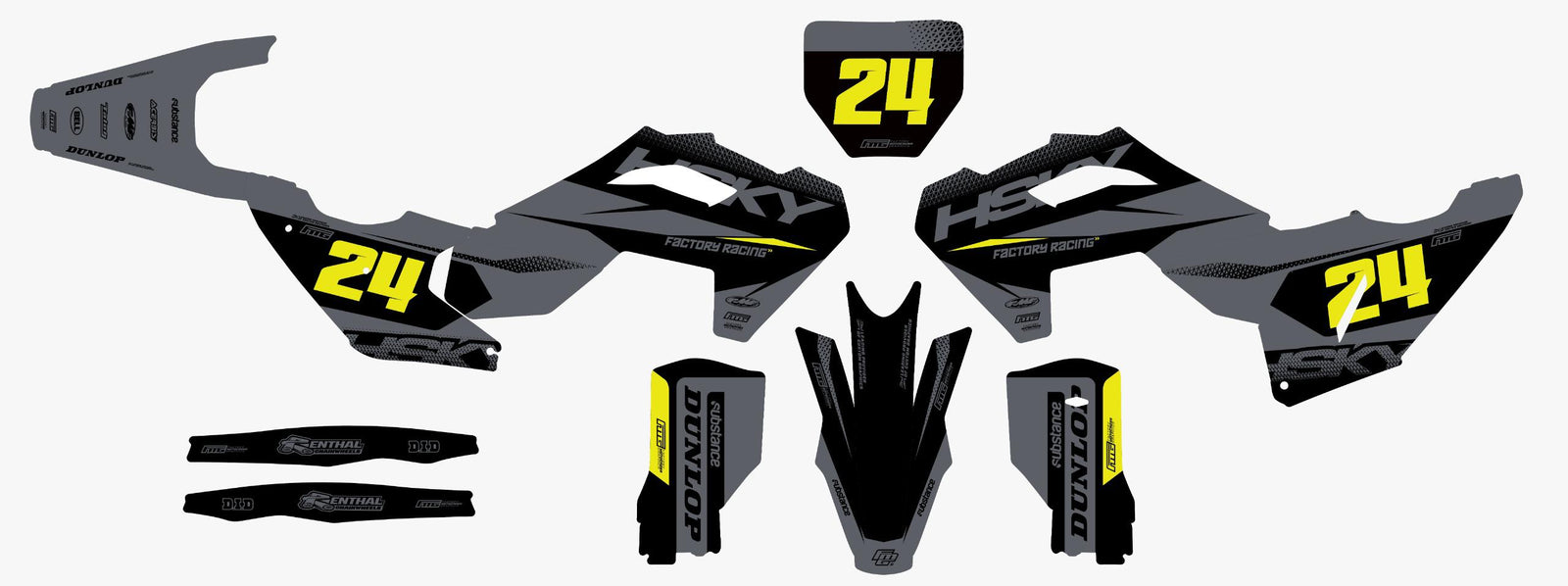 Husqvarna Grey Syndicate Graphics Kit