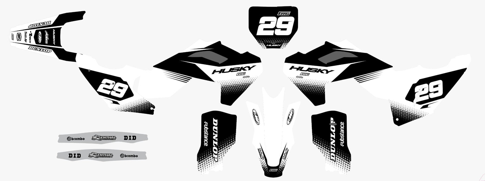 Kit graphique Husqvarna Racing blanc