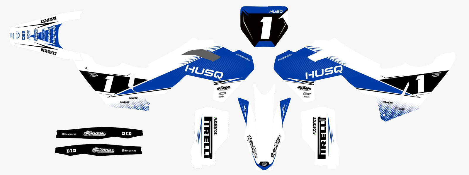 Kit graphique bleu style usine Husqvarna