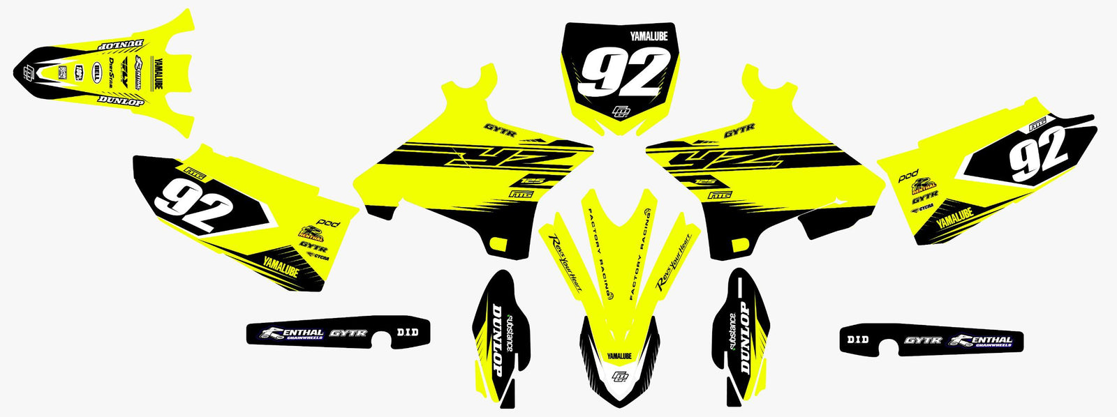 Yamaha Neon Yellow Graphics Kit
