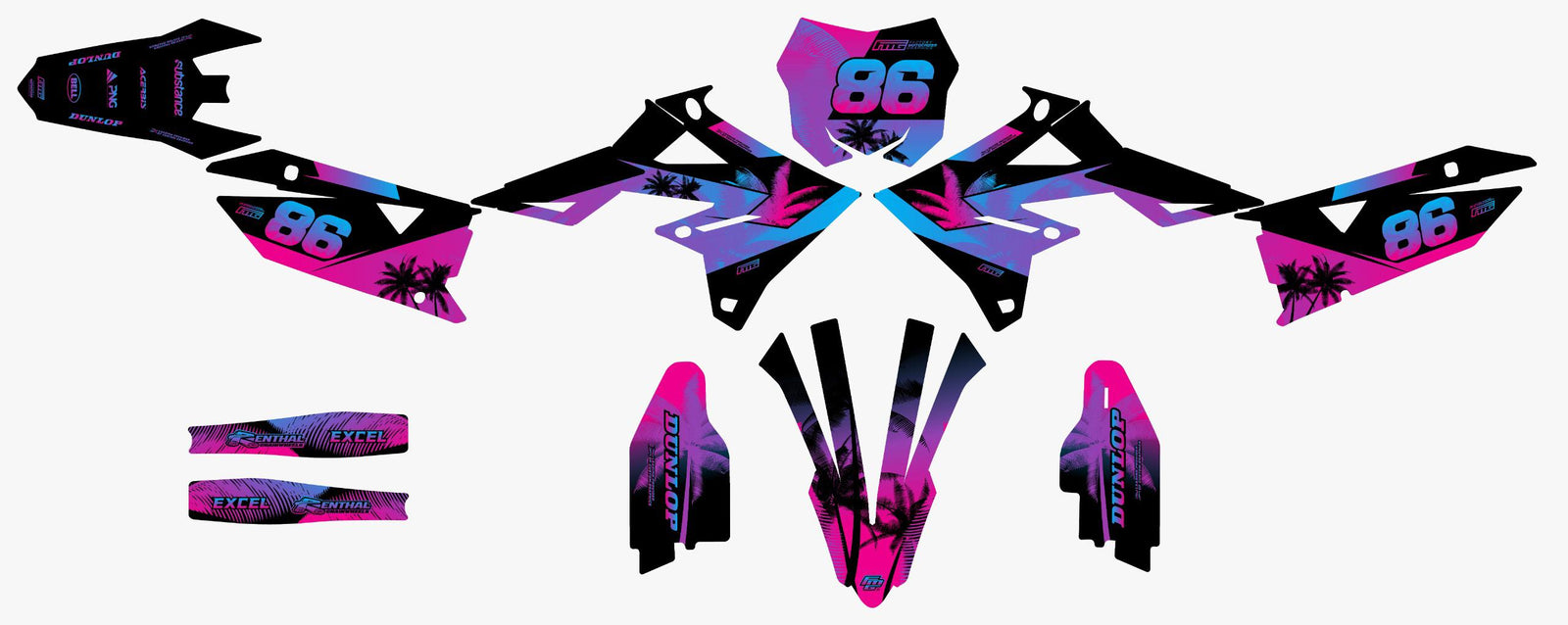 Suzuki Black Palm Graphics Kit