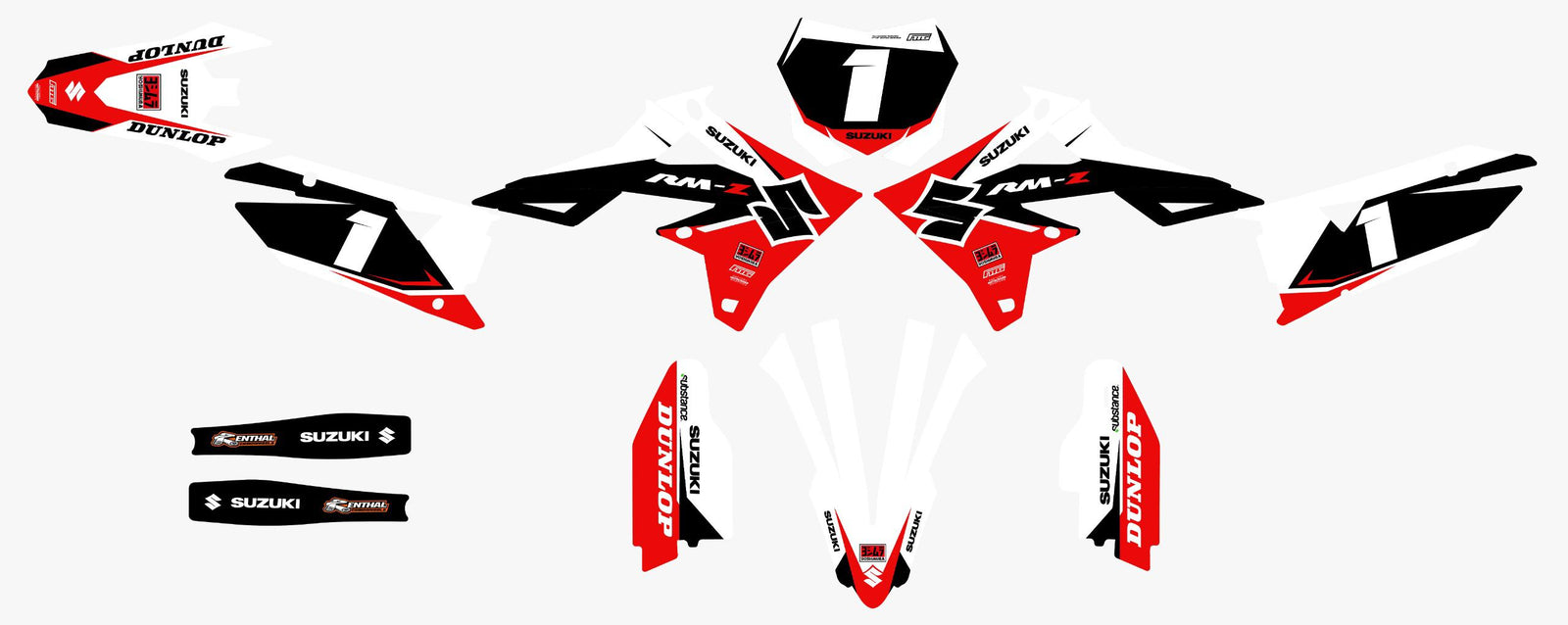 Suzuki Factory Racing White Graphics Kit