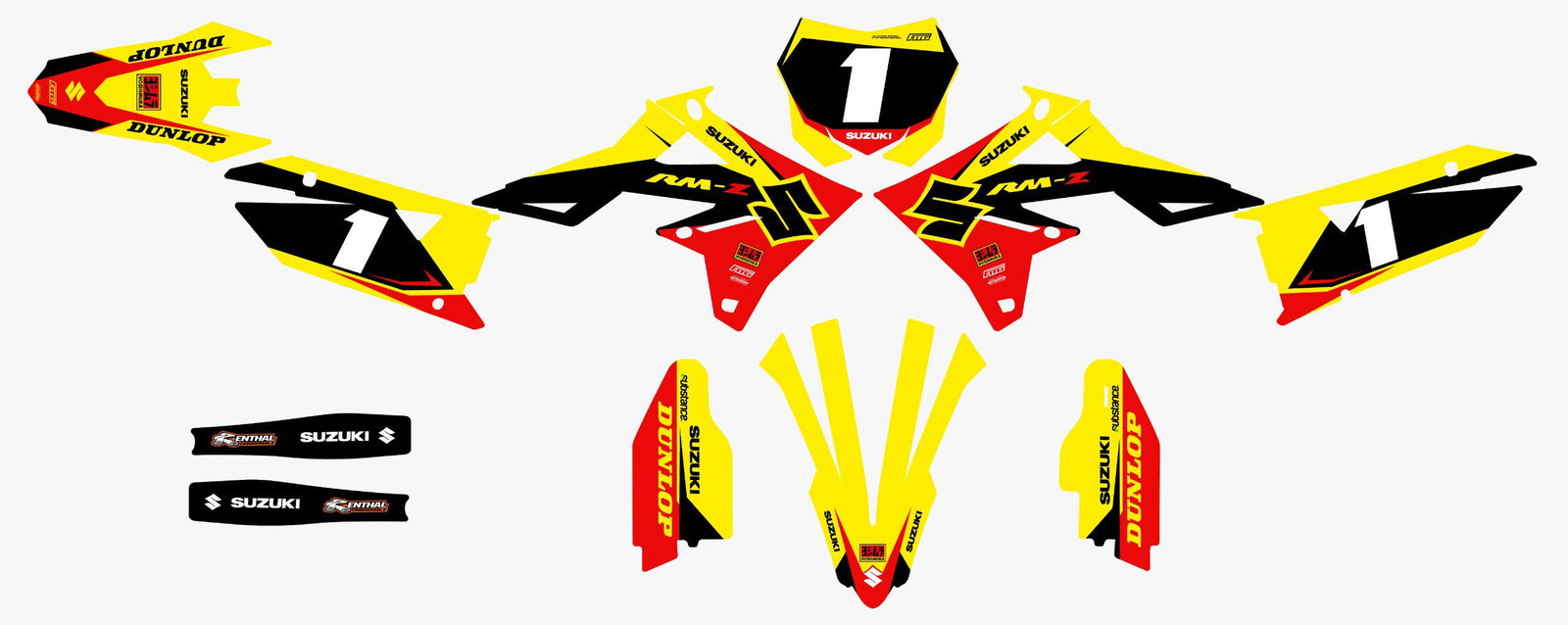 Suzuki Factory Racing Yellow Graphics Kit