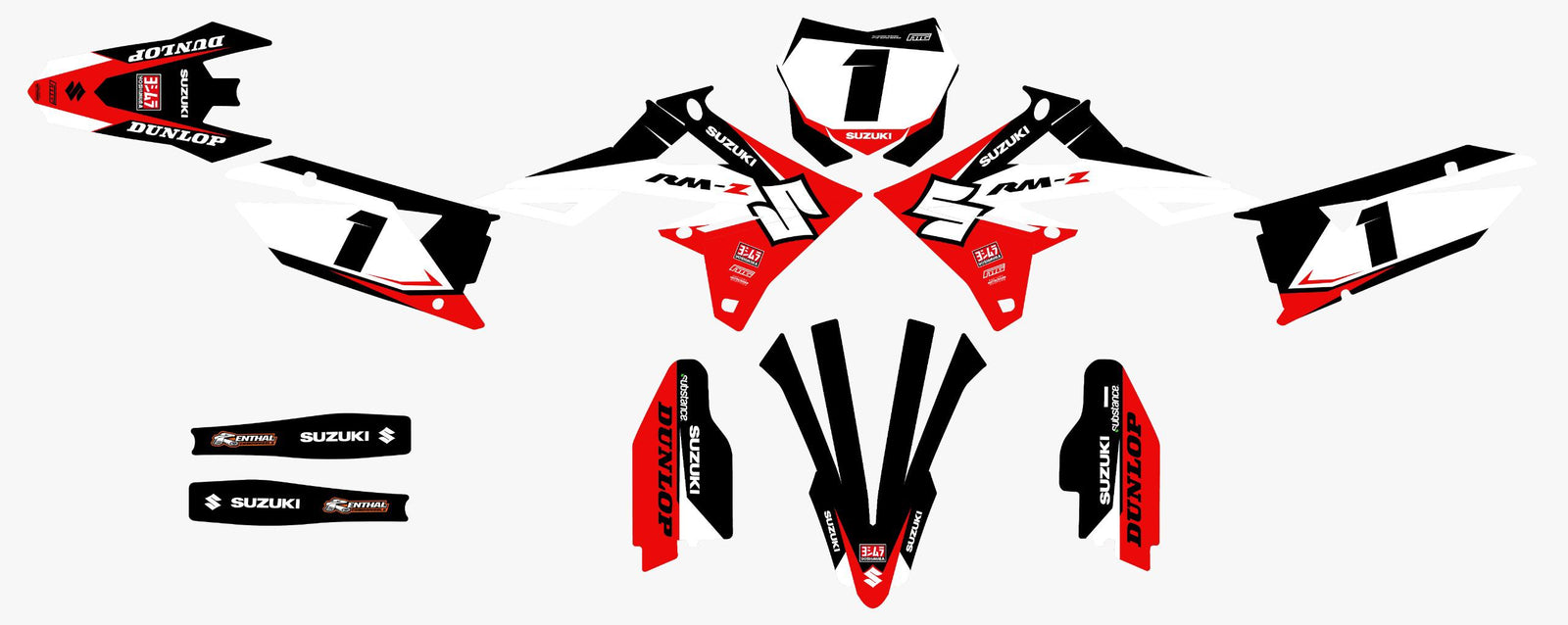 Kit graphique rouge Suzuki Factory Racing